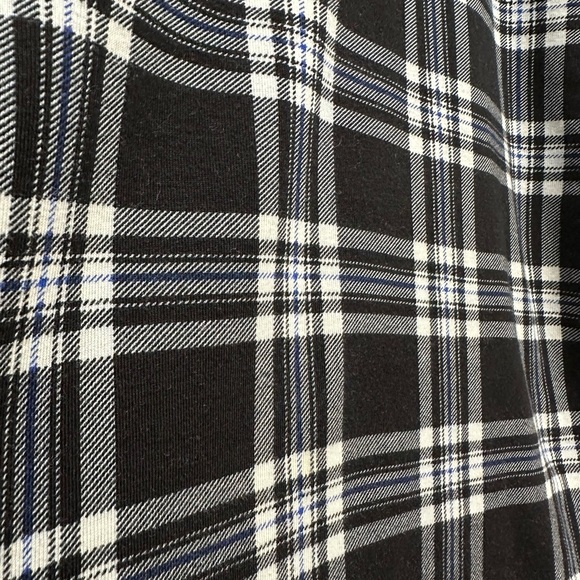 Ralph Lauren Jeans Co Black and White Knit Plaid Shirt Top Long Sleeve XL - Picture 4 of 10